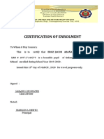 Certification Bonafide Blank Form