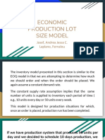 Economic Production Lot Size Model: Josef, Andrea Jessa C. Laplano, Fernalou