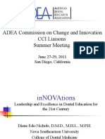 ADEA Commission On Change and Innovation CCI Liaisons Summer Meeting