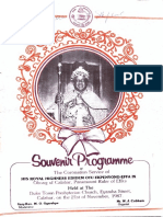 Souvenir Programme of The Coronation Service of His Royal Highness Edidem Otu Ekpenyong Efa IX - Obong of Calabar, Paramount Ruler of Efiks