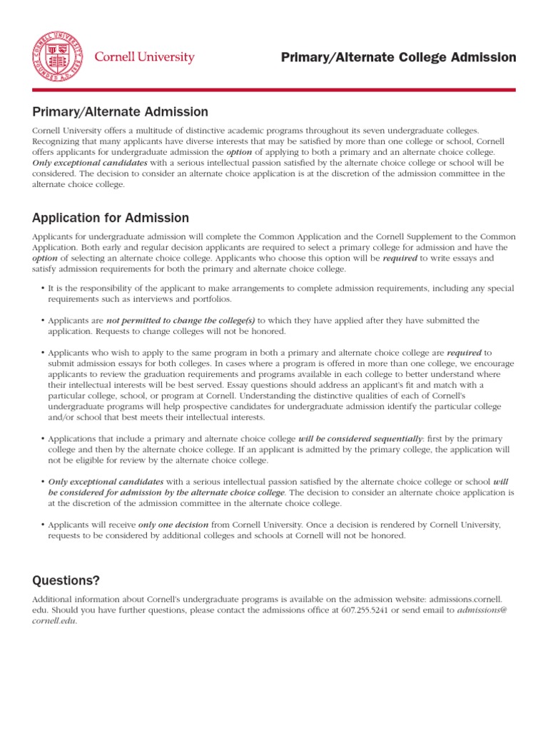 Cornell application essay
