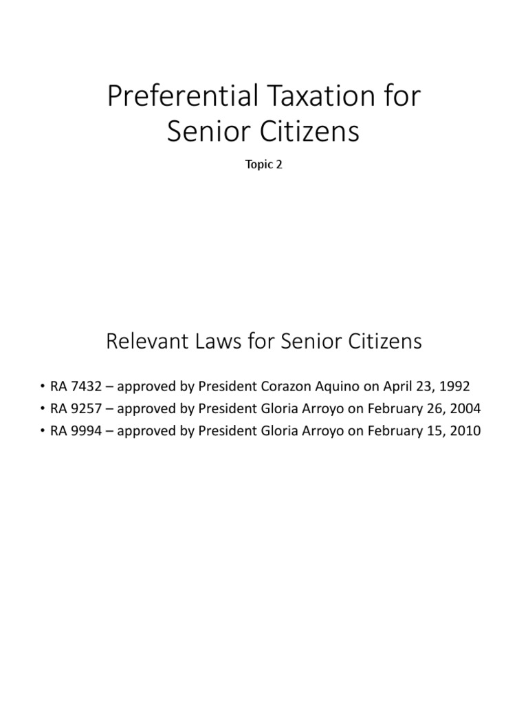 Tax Benefits for Senior Citizens in the Philippines | PDF | Value Added ...