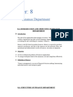 8.1: Introduction and Objective of Finance Department