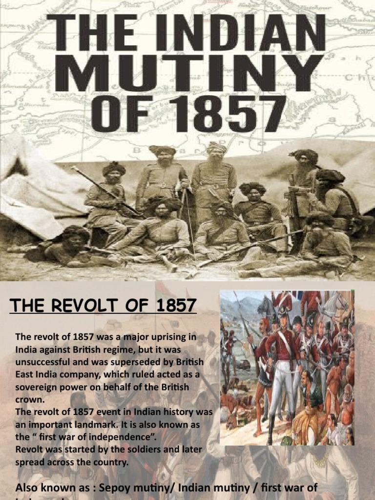 1857 Revolt PDF Indian Rebellion Of 1857 British India