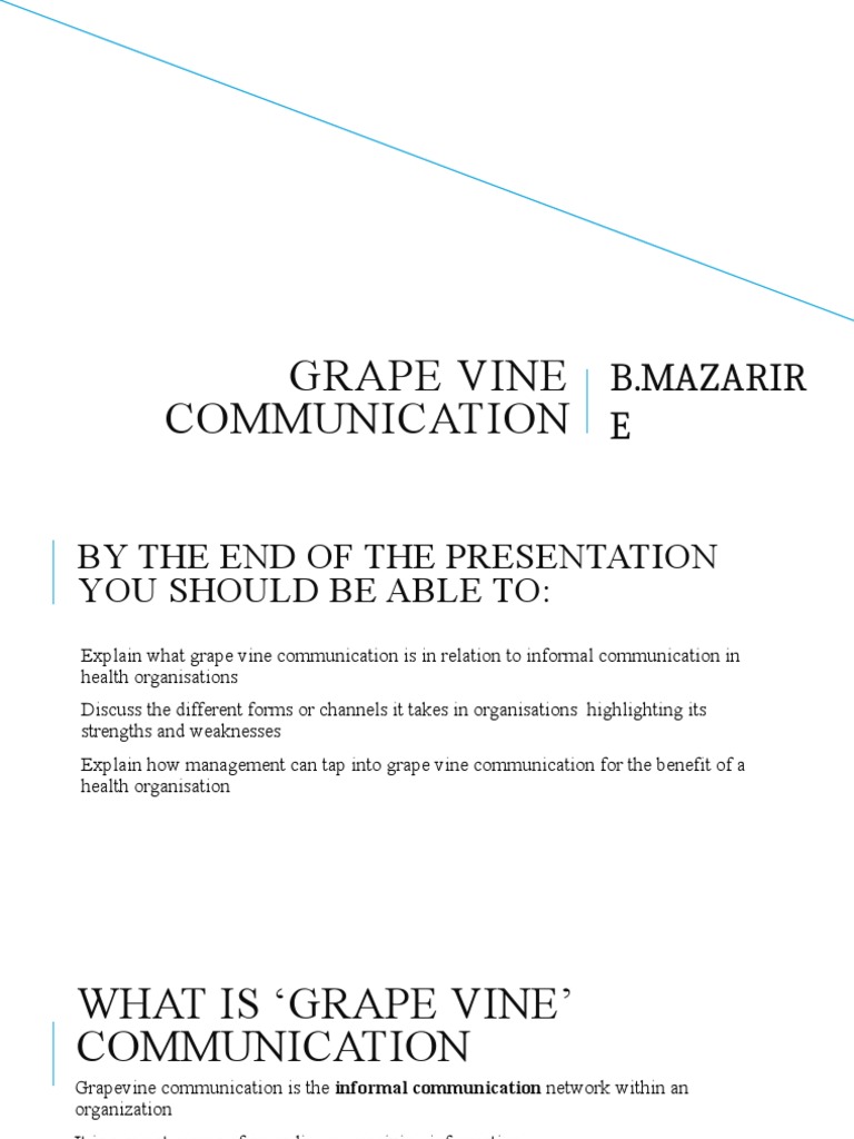Grape Vine Communication B.Mazarir E PDF Rumor Cognition