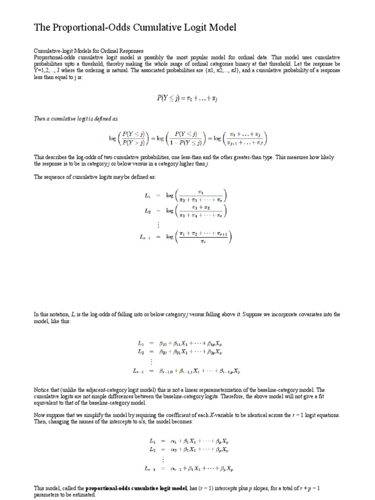 The Proportional Odd Model Logistic Regression Analysis