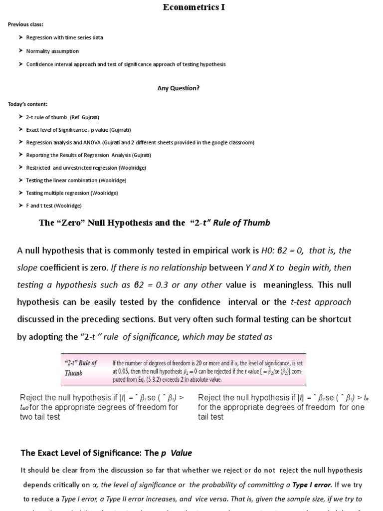 Hypothesis Testing & ANOVA | PDF | Type I And Type Ii Errors | P Value