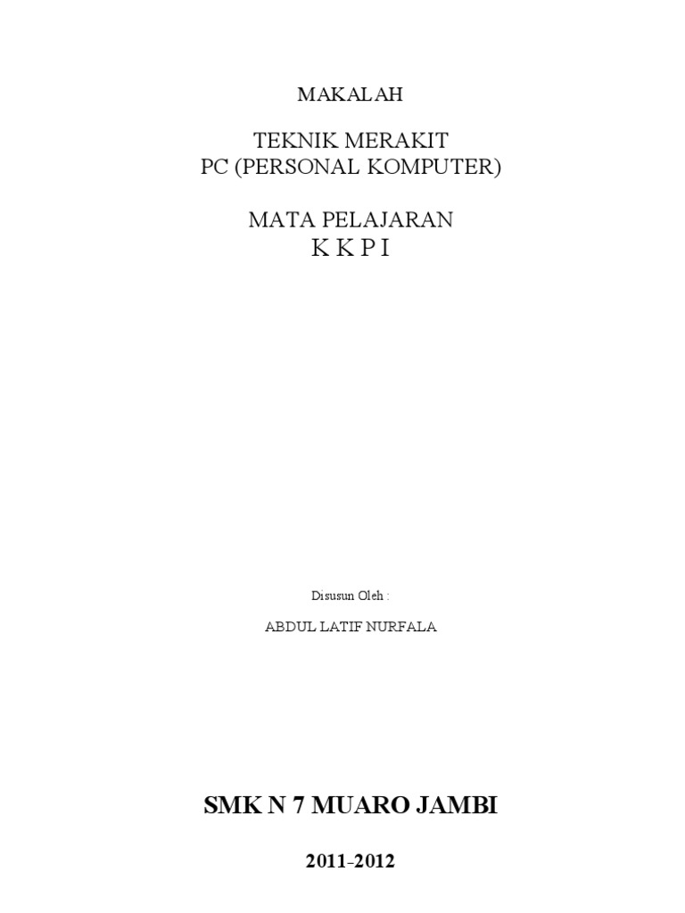 Makalah Merakit Komputer