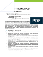 Offre D'Emploi: Description Generale