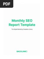 Monthly Seo Report Template