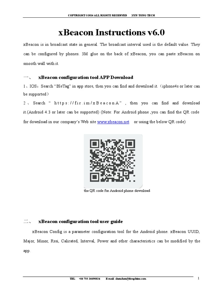 Xbeacon Instructions V6.0: Xbeacon Configuration Tool App Download ...