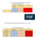 Cuadro de Asisténcia de Los Estudiantes Del 4 To B, C, D, e 5 To A, B (Semana 15)