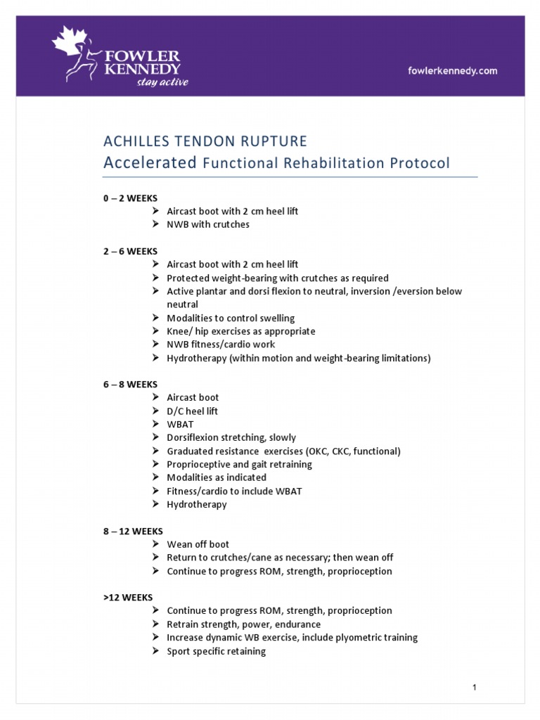 Achilles Tendon Rupture Accelerated Rehab Protocol PDF PDF