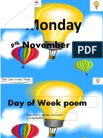 Primary school activity ideas for Monday 9th November