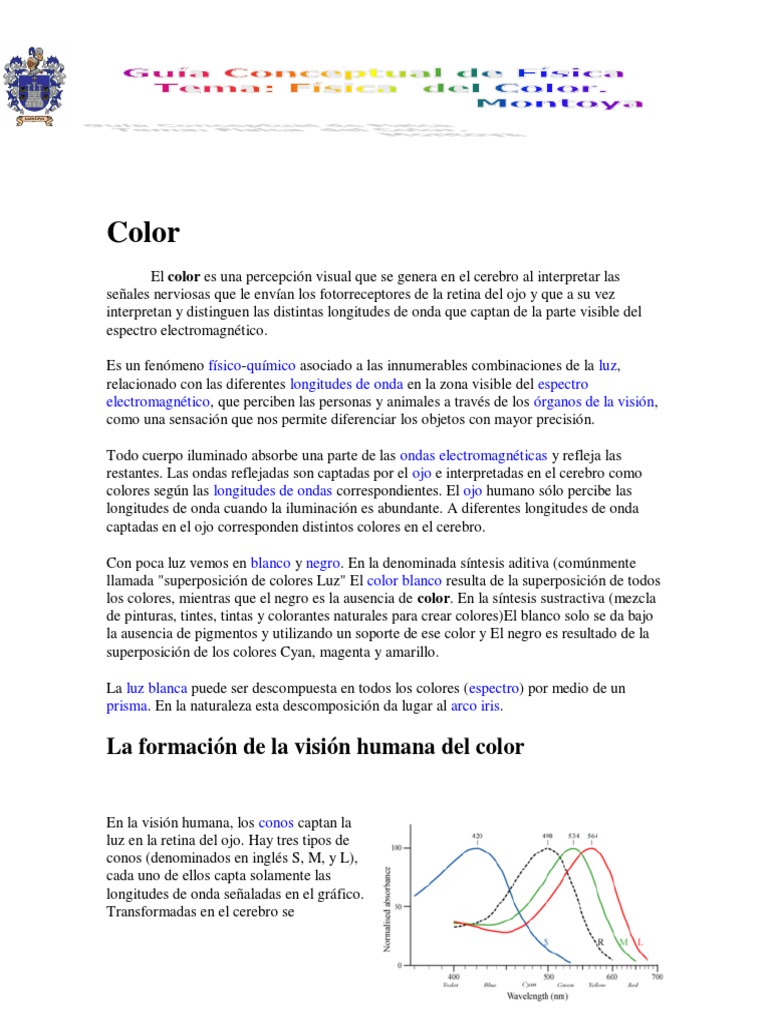 Percepción y Física del Color en Humanos | PDF | Cian | Color