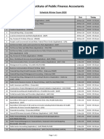 Pakistan Institute of Public Finance Accoutants: Schedule Winter Exam-2020