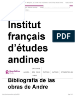 Institut Français D'études Andines: Bibliografia de Las Obras de Andre