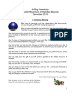 4 Day Newsletter Cursillo Movement of Hamilton Diocese December 2010