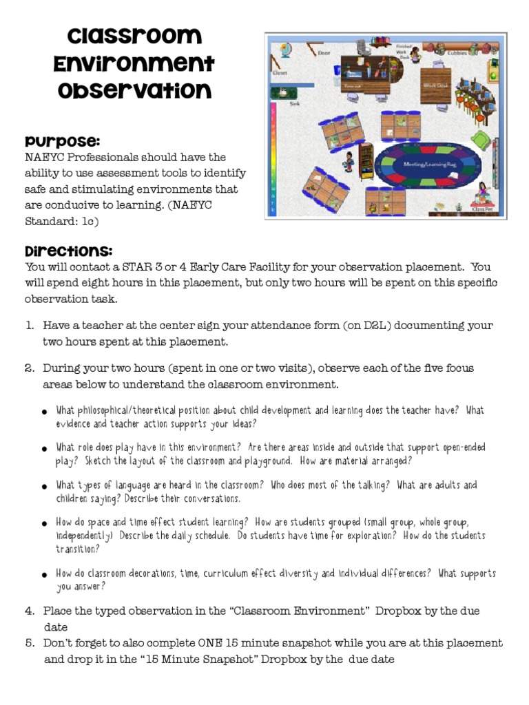 Classroom Environment ObservationMerged PDF Classroom Cognition