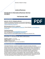 Syllabus Introduction To International Business - Version #1-4 PDF