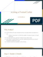 Writing A Formal Letter: 1st of Bachillerato