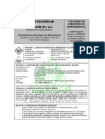 Hoja de Seguridad - Fungicida - Validamicina - VALIDACIN 3% - FEDEARRROZ