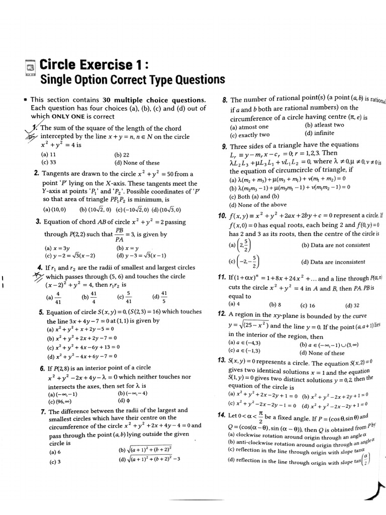 Circles Excercise | PDF