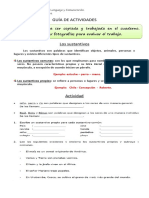 Guía de Actividades 3° Año Básico (Sustantivos y Adjetivos)