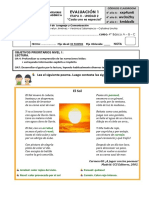 Evaluación Unidad N°2 Lenguaje 4° Año Básico (Etapa II)