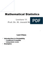 Mathematical Statistics: Prof. Dr. M. Junaid Mughal