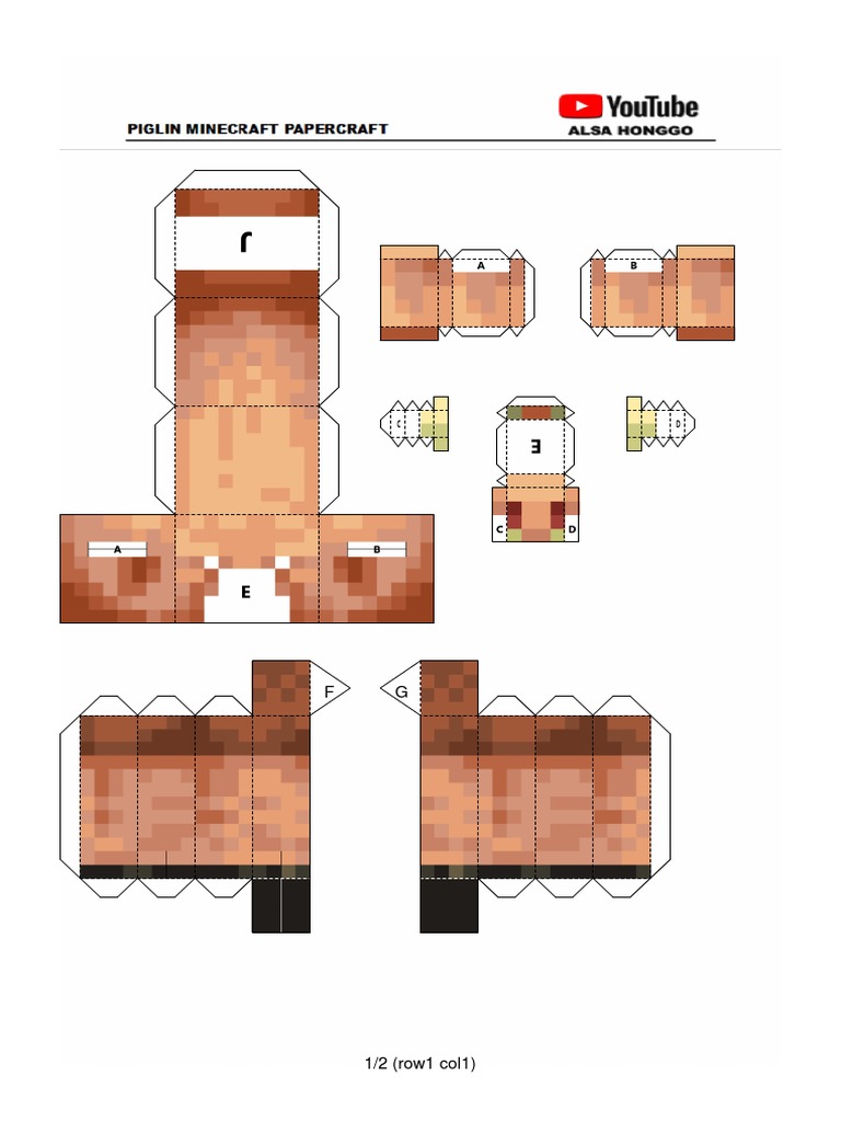 Piglin Minecraft Papercraft PDF PDF