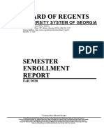 University System of Georgia Semester Enrollment Report Fall 2020