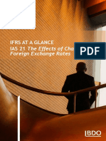 Ifrs at A Glance IAS 21 The Effects of Changes In: Foreign Exchange Rates