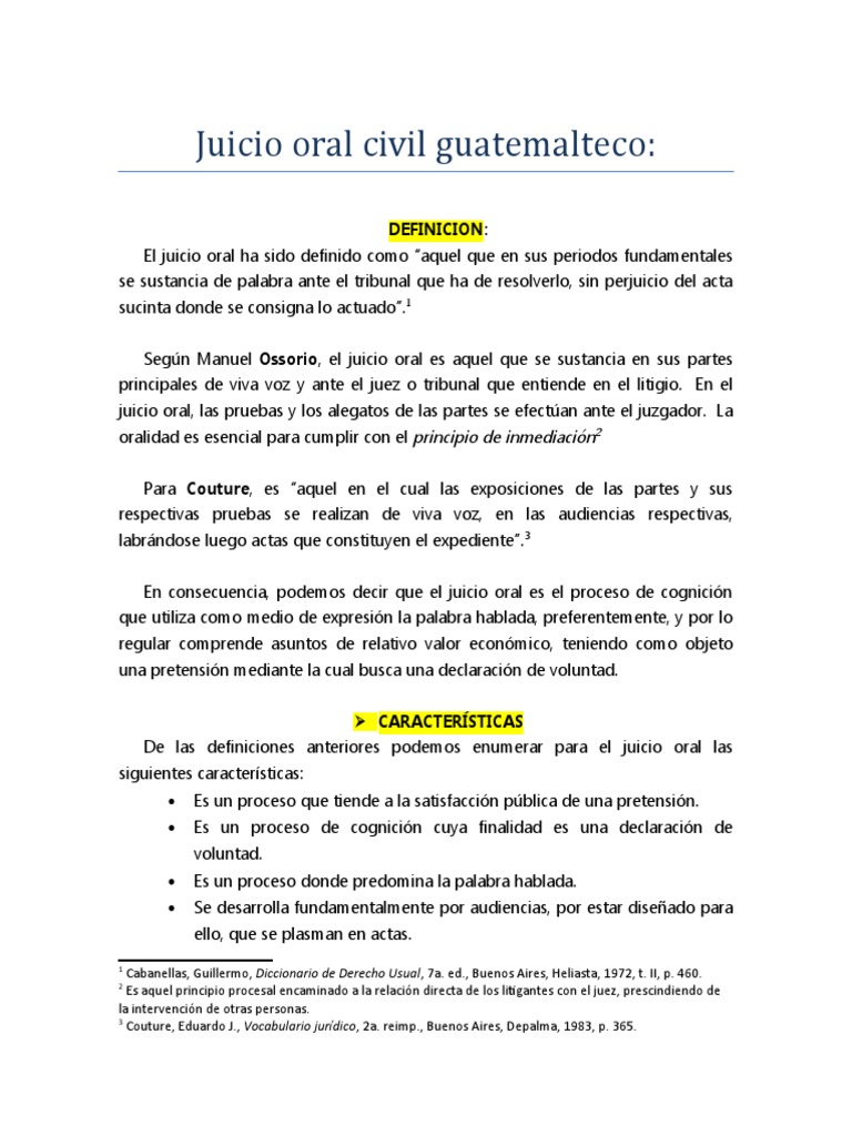 Juicio Oral Guatemala | PDF | Demanda judicial | Ley procesal