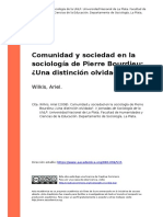 Wilkis, Ariel (2008) - Comunidad y Sociedad en La Sociologia de Pierre Bourdieu Una Distincion Olvidadaz PDF