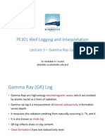 PE301 Well Logging and Interpretation: Lecture 3 - Gamma Ray Log