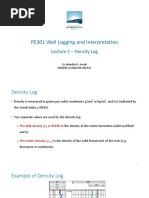 PE301 Well Logging and Interpretation: Lecture 5 - Density Log