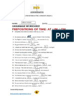 Unit 1. Prepositions of Time. Workshop. English 2.: Brenda Vasquez