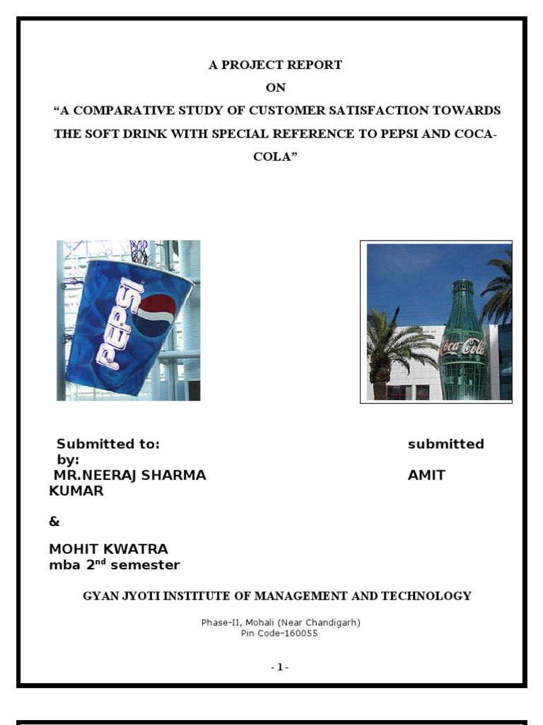 Comparative Study of Pepsi and Coca-Cola | PDF | Pepsi | Coca Cola