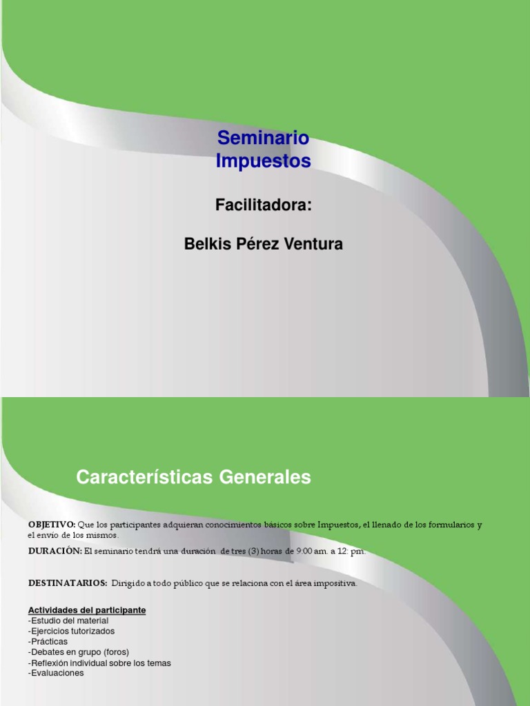 Seminario de Impuestos Básicos | PDF | Impuesto sobre la renta | Impuestos