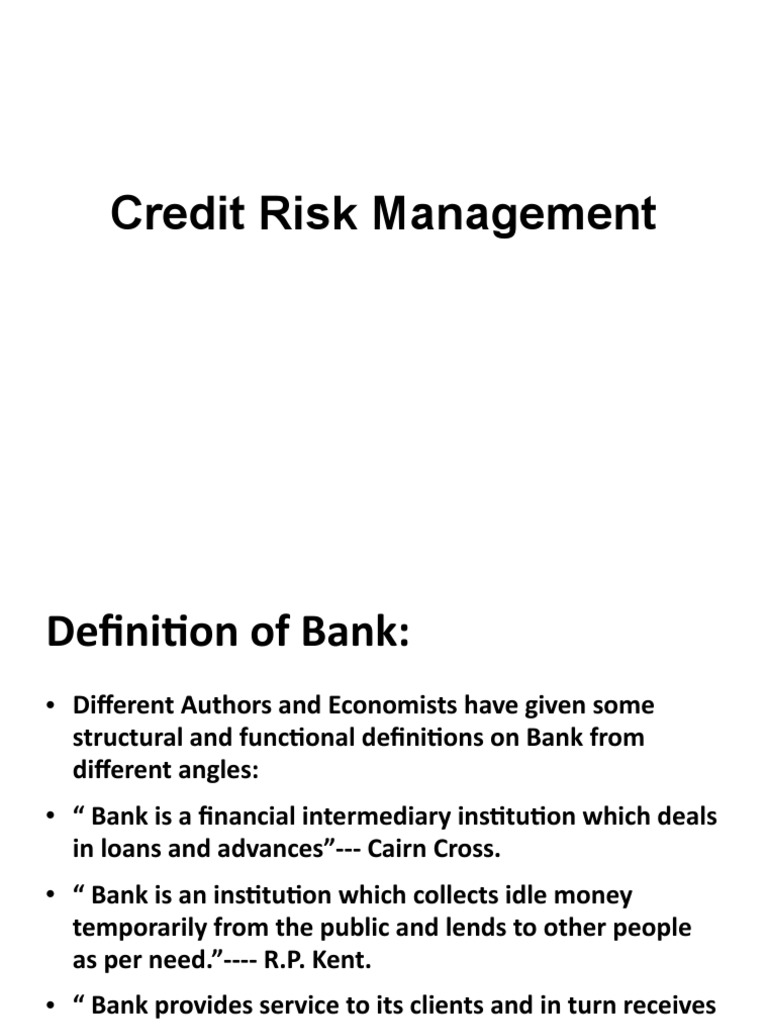 Understanding Credit Risk Management | PDF | Credit | Finance & Money ...