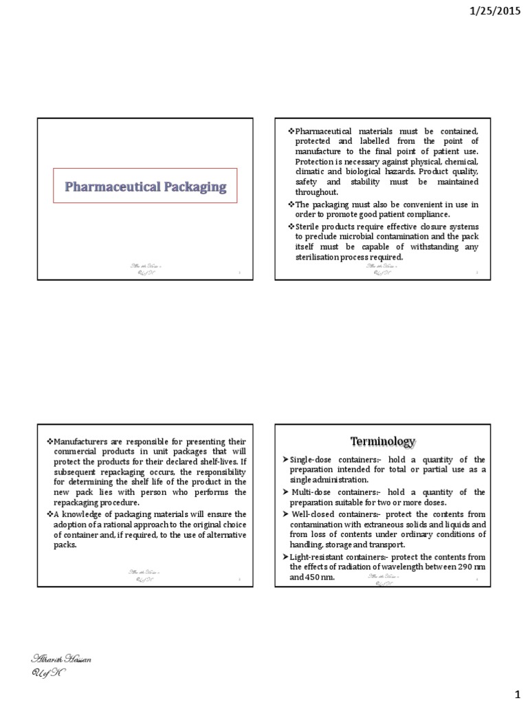05 Pharmaceutical Packaging Pdf Pdf Glasses Building Materials