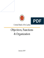 Objectives, Functions & Organization: Central Bank of Sri Lanka