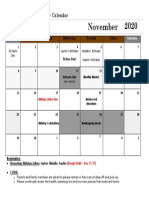 November Calendar