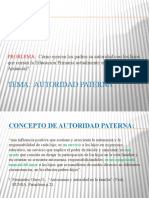 Tema: Autoridad Paterna: Problema