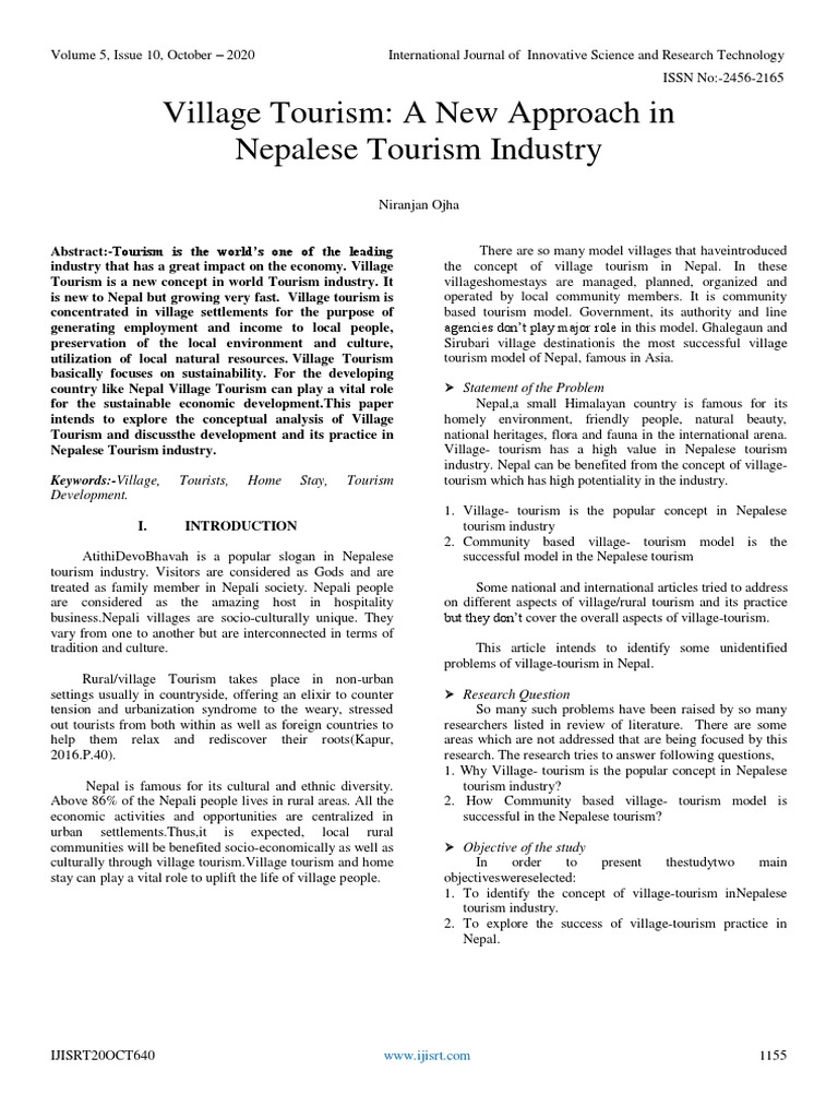 Village Tourism's Impact in Nepal | PDF | Tourism | Nepal
