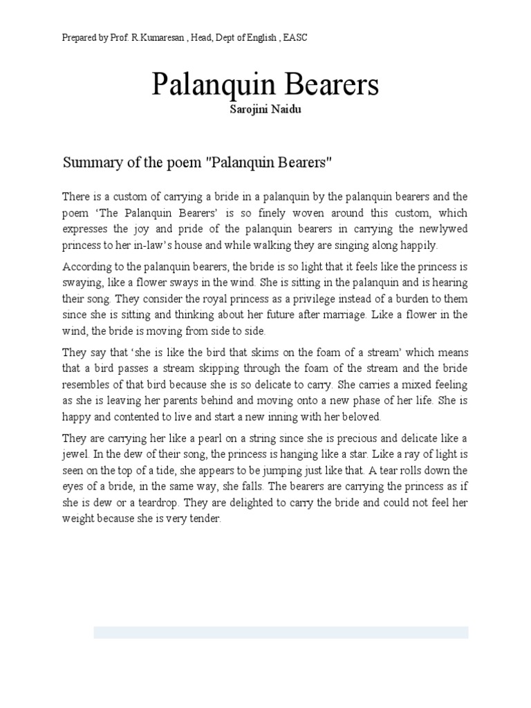 Palanquin Bearers Pdf