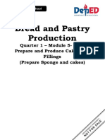 Bread and Pastry Production: Quarter 1 - Module 5-LO1: Prepare and Produce Cakes and Fillings (Prepare Sponge and Cakes)