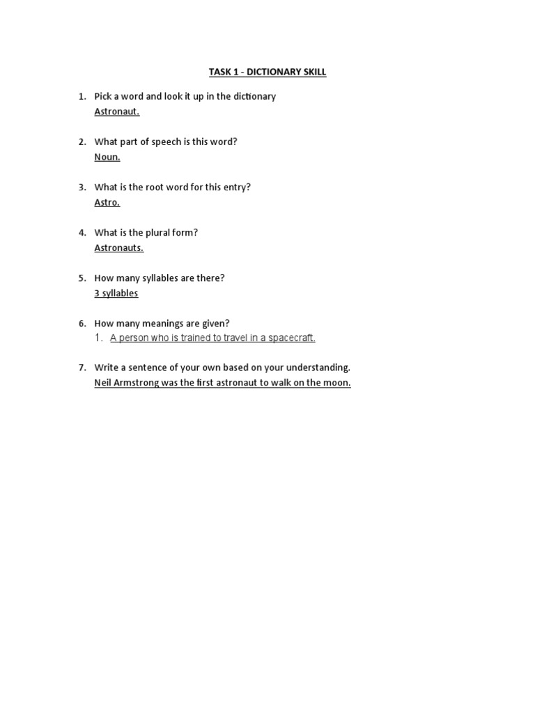 Syllable Breakdown of "Astronaut" | PDF
