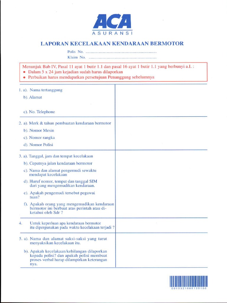 Form Claim ACA PDF | PDF